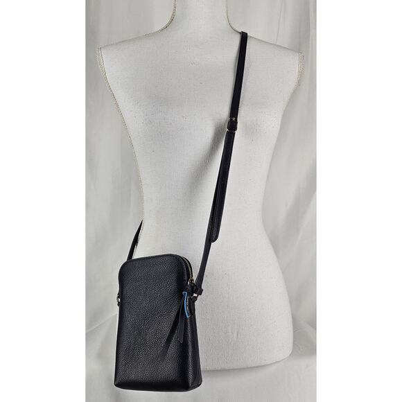 DRAPER JAMES WOMEN'S BLUE LEATHER SHOULDER CROSSBODY SMALL PURSE - Picture 3 of 14